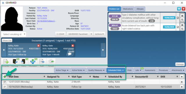 scheduling recurring patient visits