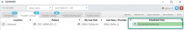 scheduling via the facility census